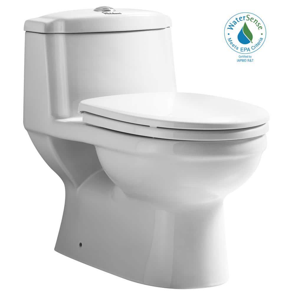 Whitehaus Collection Magic Flush 1Piece 1611 GPF Dual Flush Elongated Toilet in White