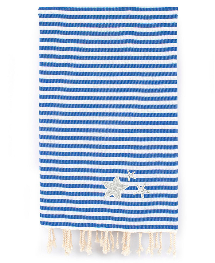 Linum Home Fun in the Sun Glittery Starfish Pestemal Beach Towel