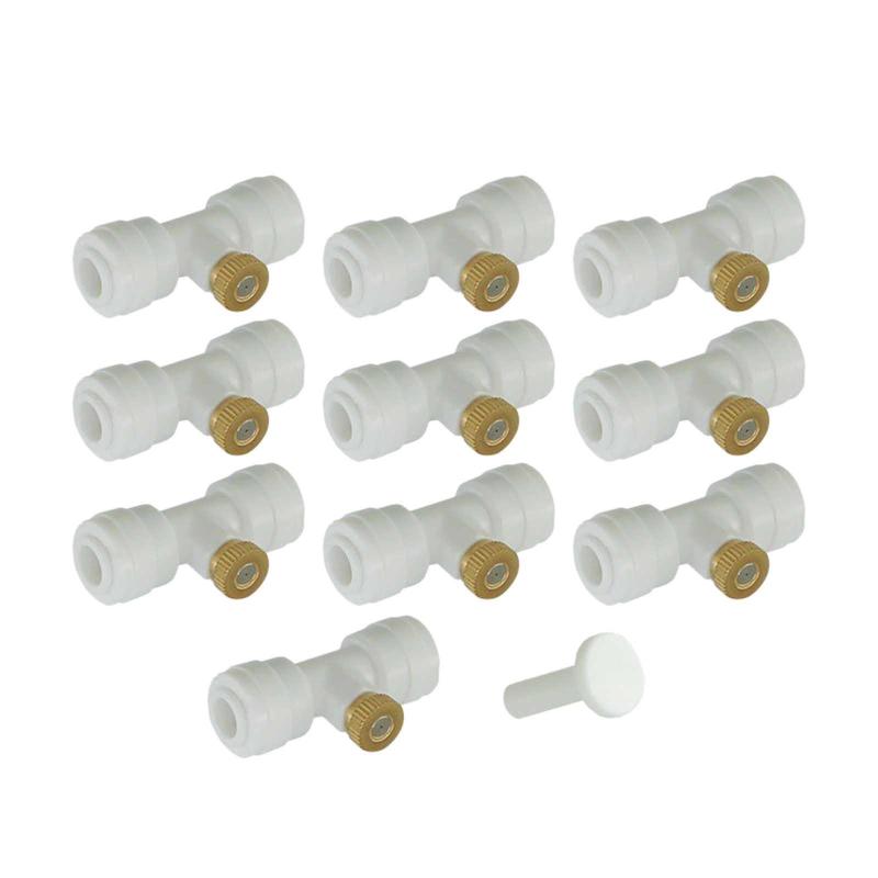 10 Set Misting Nozzles Kit Include Water Misting Nozzle Seat Plug Mister Nozzles Kit for Outdoor Garden Cooling System