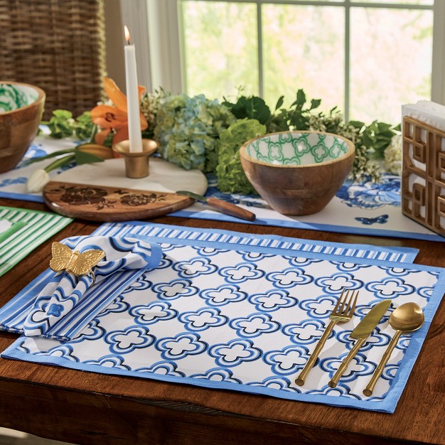 Patricia Heaton Home Blue Geo Printed Napkin Set