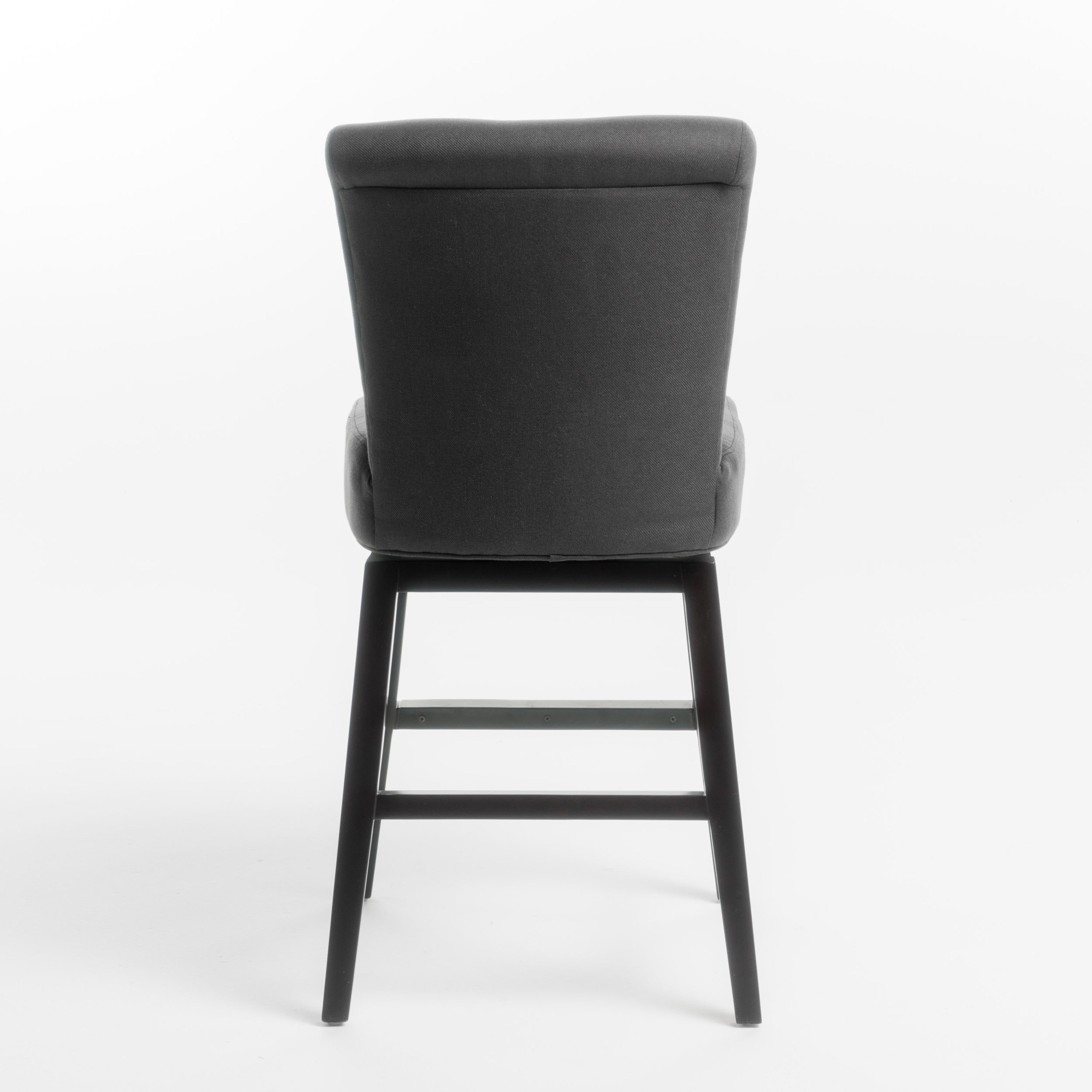 Tristan Contemporary Dark Charcoal Fabric Upholstered Swivel Counter Stool