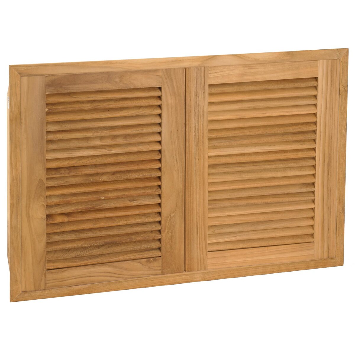 Pacific Teak Louvered 34-Inch Teak Wood Double Access Door