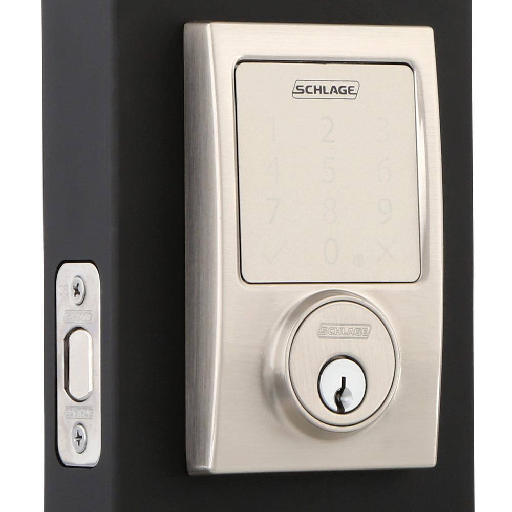 Schlage Century Satin Nickel Sense Smart Door Lock BE479AA V CEN 619