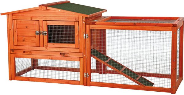 TRIXIE Small Animal Hutch with Outdoor Run， X-Small