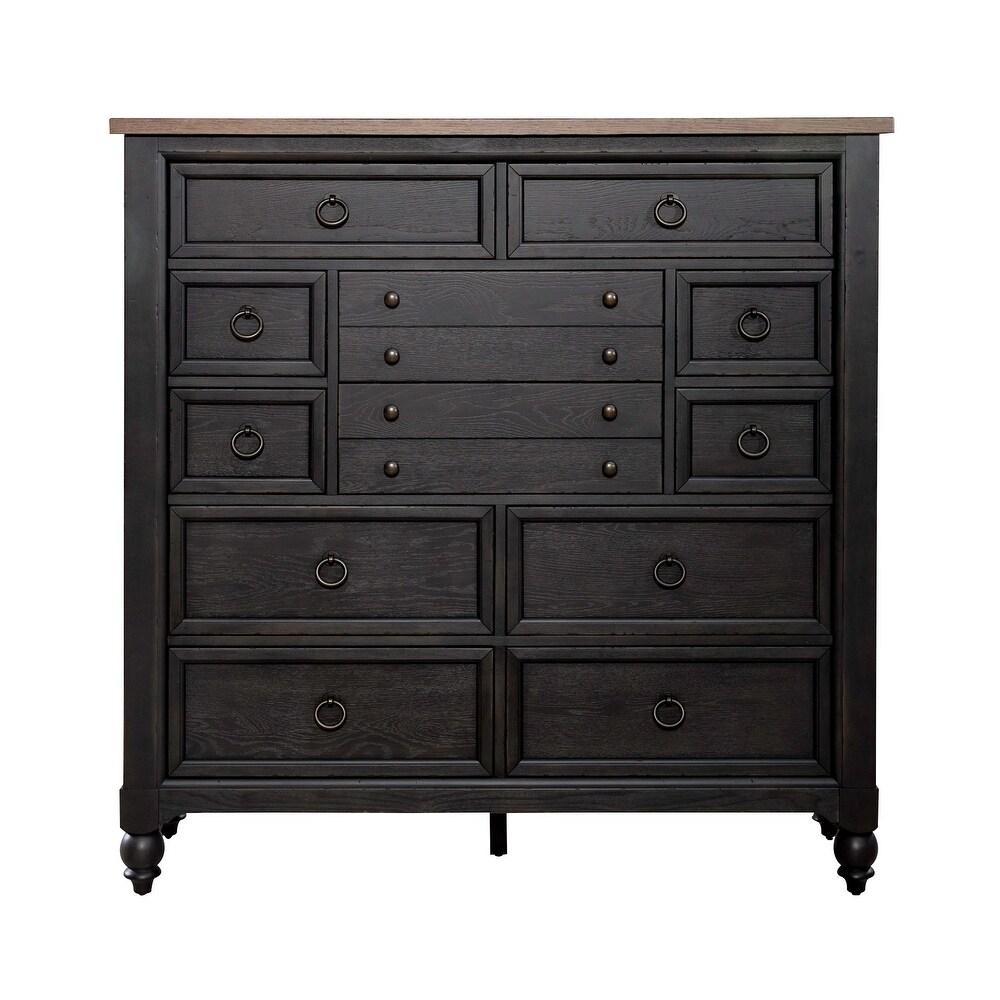 Americana Farmhouse Black 12 Drawer Chesser