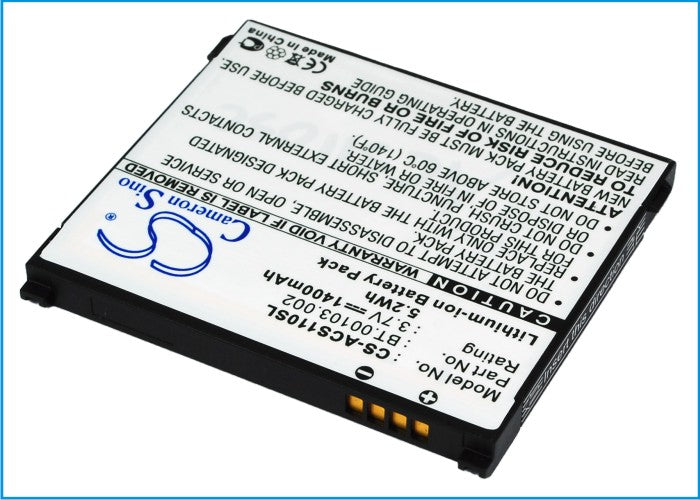 Acer Liquid S110 NeoTouch S110 S110 Stream Replacement Battery BatteryClerkcom Mobile Phone