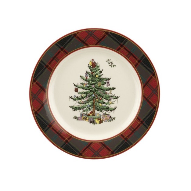 Spode Christmas Tree Tartan 7 75 Inch Salad Plate 7 75 Inch