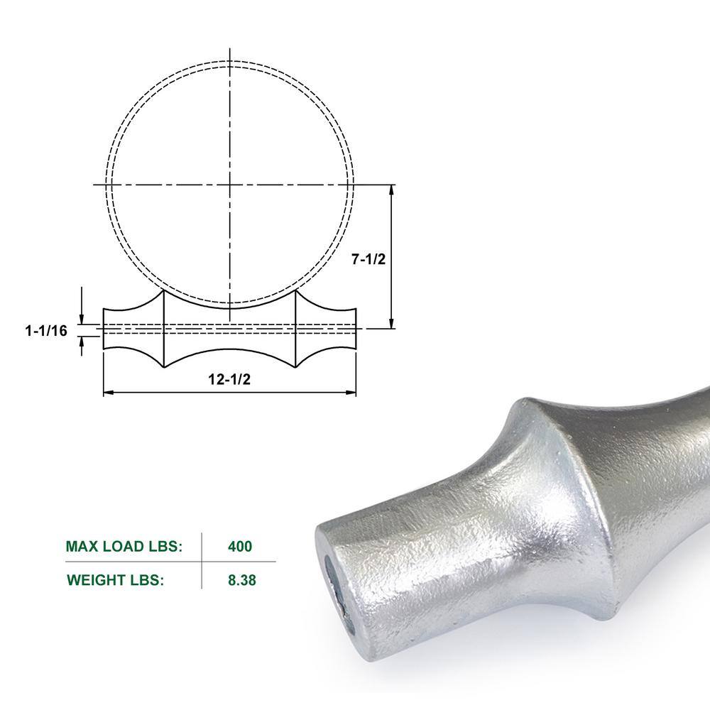 The Plumber's Choice 12 in. Galvanized Steel Hot Dipped Pipe Roller Replacement (5-Pack) IE12-ISTQ-5