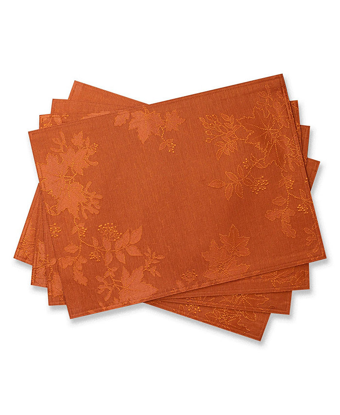 Benson Mills Countryside leaves raised jacquard Placemat Rust 13 X 18