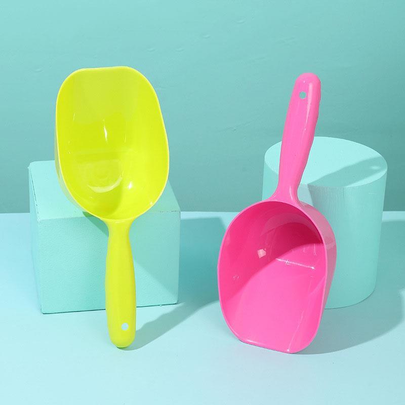 Fovien Plastic Solid Cat Litter Shovel Dog Food Shovel Candy Color Pet Dog Cleaning Supplies Pink 1Pc