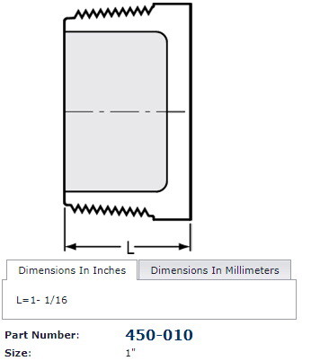 PVC Fittings 450010 Sch. 40 PVC Plug 1 in. MPT  45...