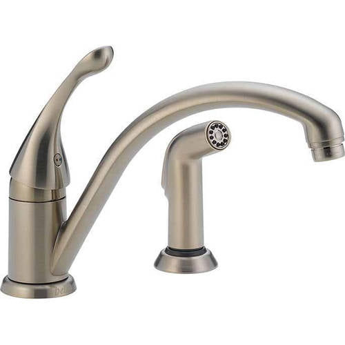 Collins Single Handle Kitchen Faucet with Spray in Stainless 441-SS-DST