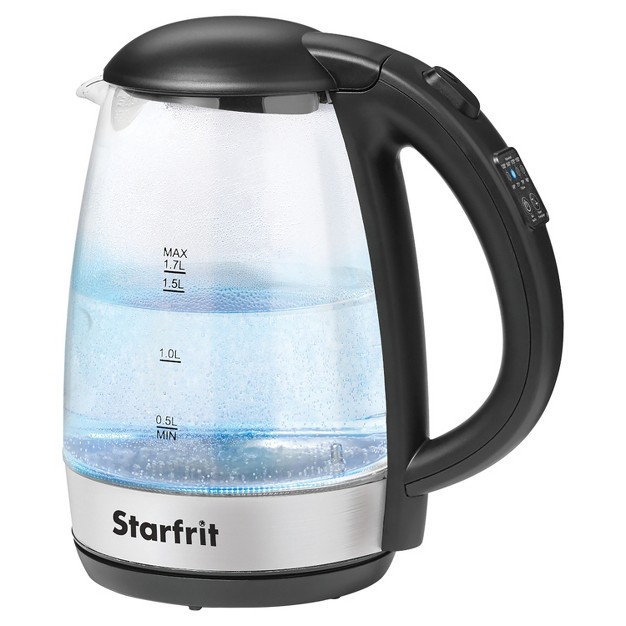 Starfrit 1 7 liter 1 500 watt Glass Electric Kettle With Variable Temperature Control