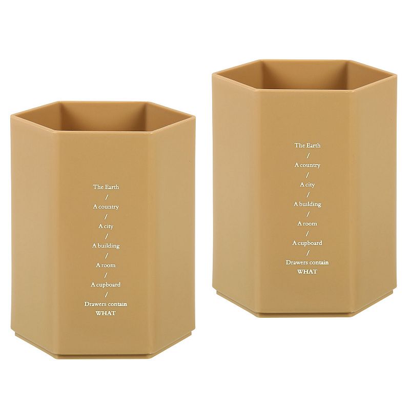 2pcs Pencil Holder Hexagon Pen Cup Stationery Organizer for Office