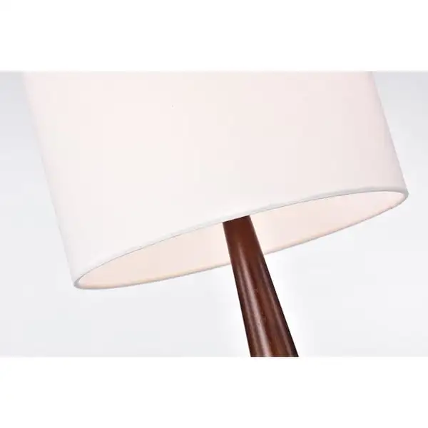 Regan Chrome+Off-White 1-Light Drum Fabric Shade Table Lamp