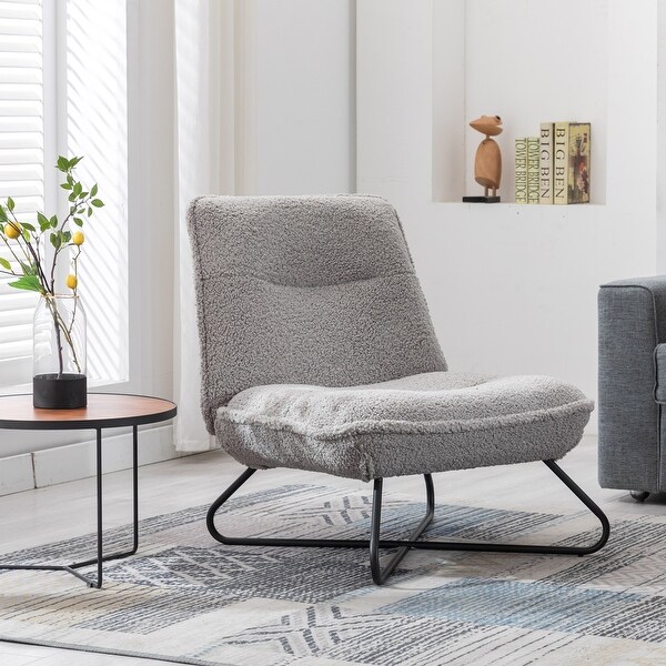 Modern Teddy Fabric Accent Armless Chair