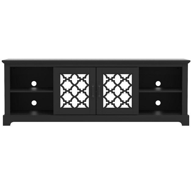 Galano Heron 68 2 In 2 Door Tv Stand Fits Tv x27 s Up To 75 In In Dusty Gray Oak Black