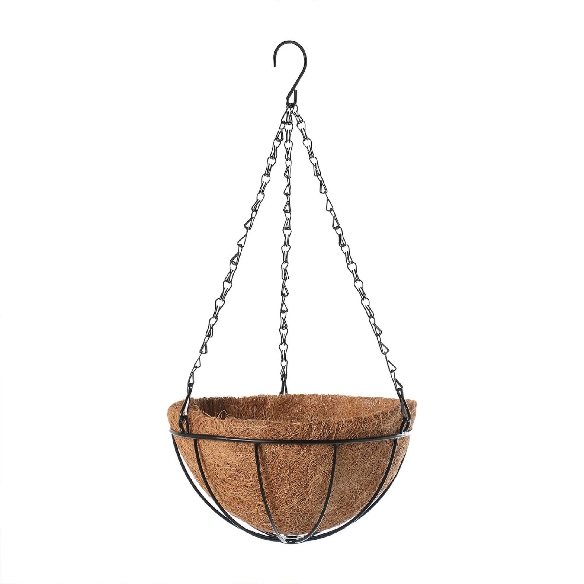 Zoiuytrg 8-16" Metal Hanging Planter Basket Pot with Coco Coir Liner