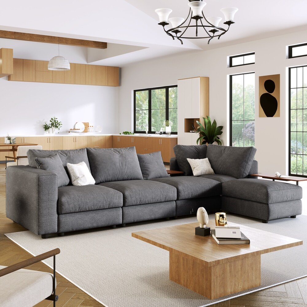 UpholsteredLarge U Shape Sectional Modular Sofa for Living Room