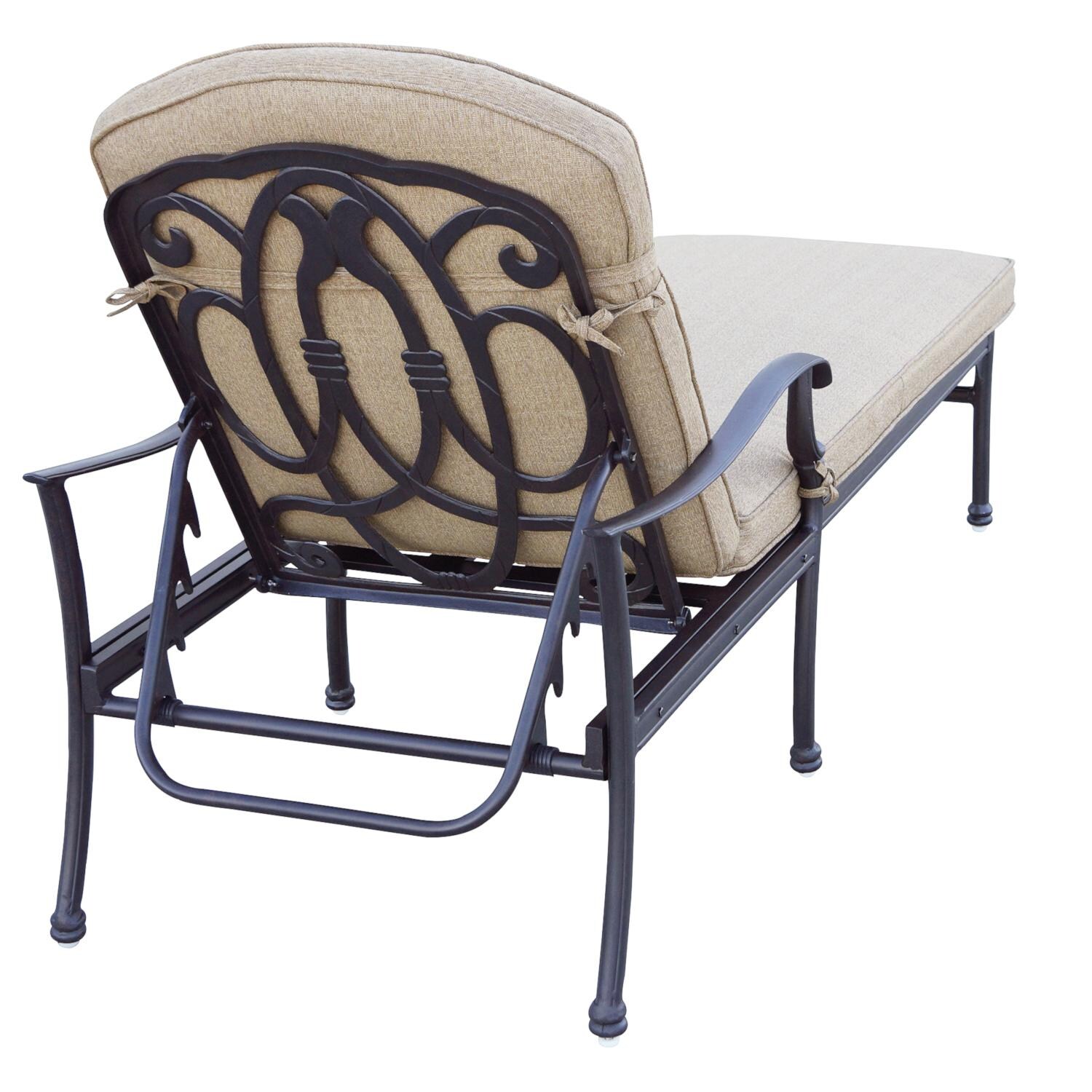 Darlee Florence 2 Piece Cast Aluminum Patio Chaise Lounge Set W/ Sesame Cushions