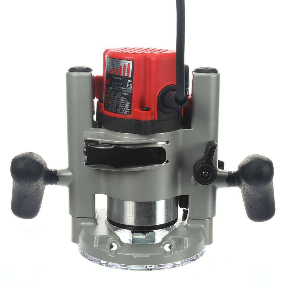 MW 2-14 Max-Horsepower EVS Multi-Base Router Kit with Plunge Base and BodyGrip Fixed Base 5616-24