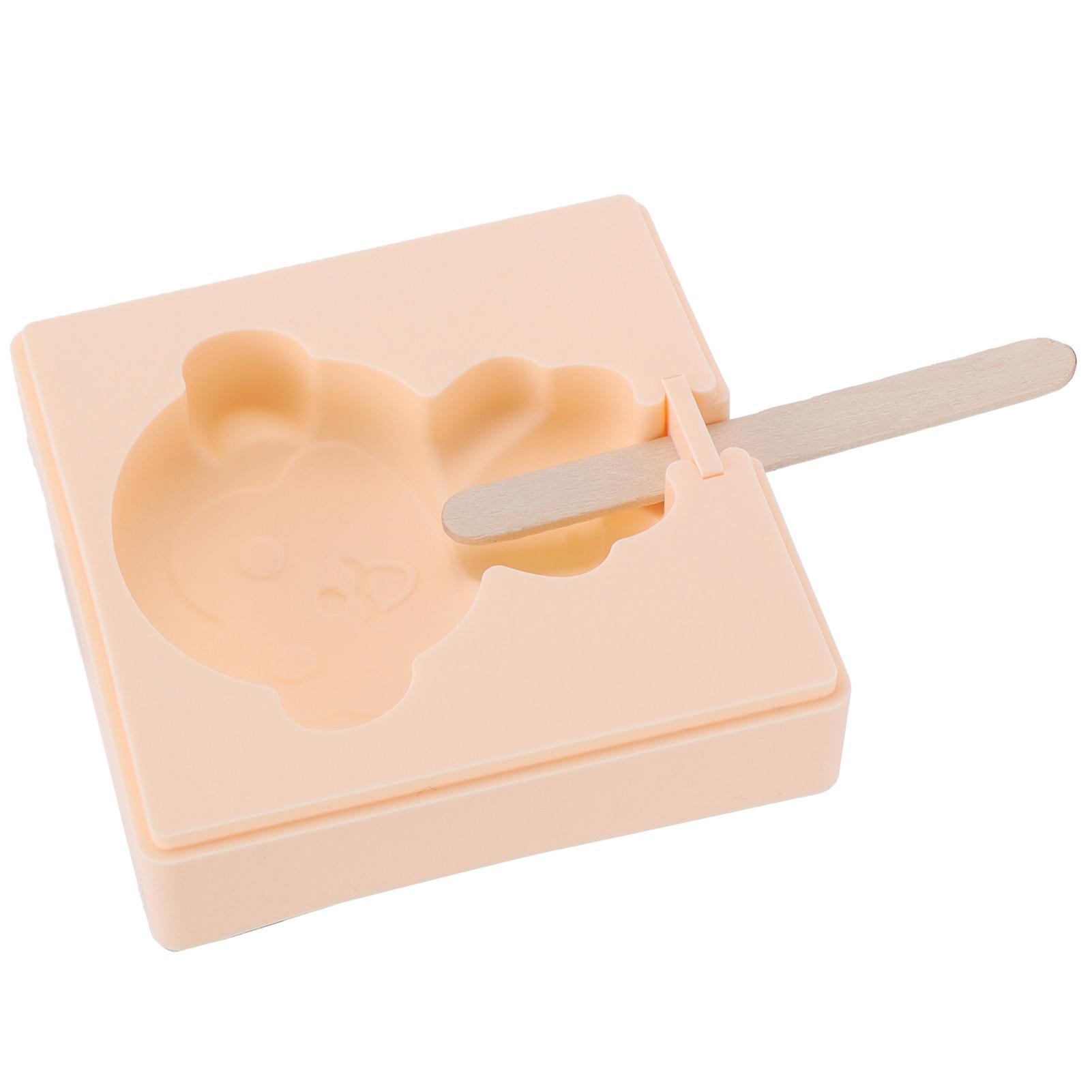 Silicone Ice Cream Mold， Cute Pig Shaped Ice Cream Tray Holder Easy To Release Flexible Ice Cream Maker With 20 Pcs Stick For Kitchen， Home[f]