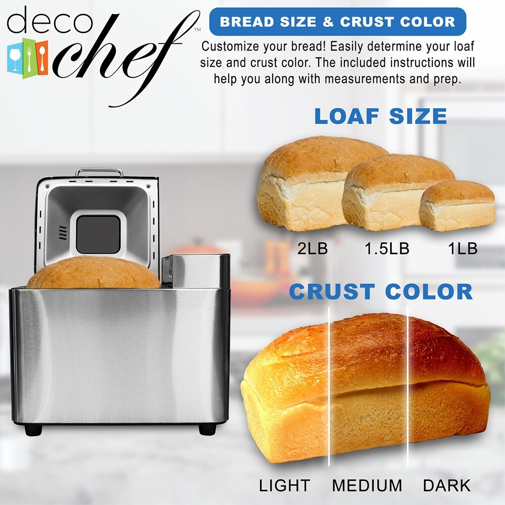 Deco Chef 2 LB Bread Maker with Smart Cooking Programs and Warranty