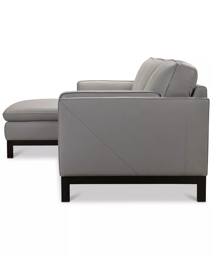 Furniture Virton 2-Pc. Leather Chaise Sectional Sofa