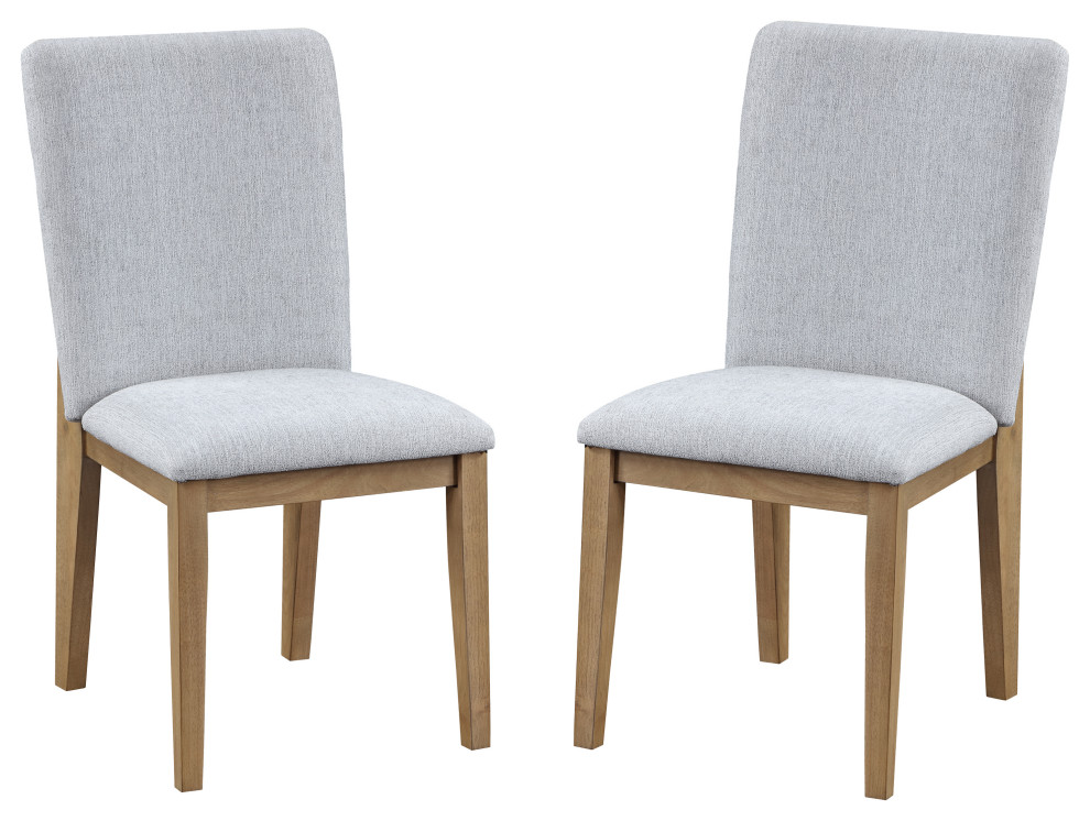 Delphine Set of 2 Gray Linen Fabric Dining Chair   Transitional   Dining Chairs   by Lilola Home  Houzz