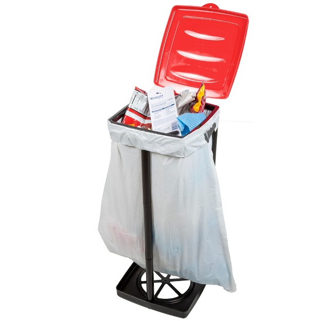 Leisure Sports Collapsible Portable Trash Bag Holder Red And Black