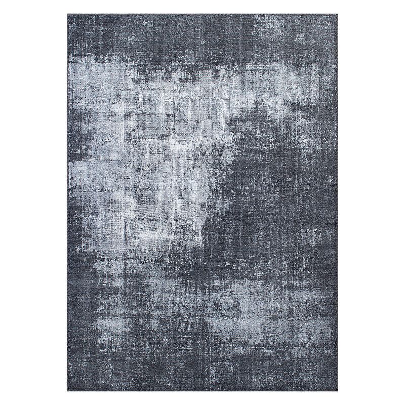 World Rug Gallery Contemporary Distressed Abstract Machine Washable Area Rug