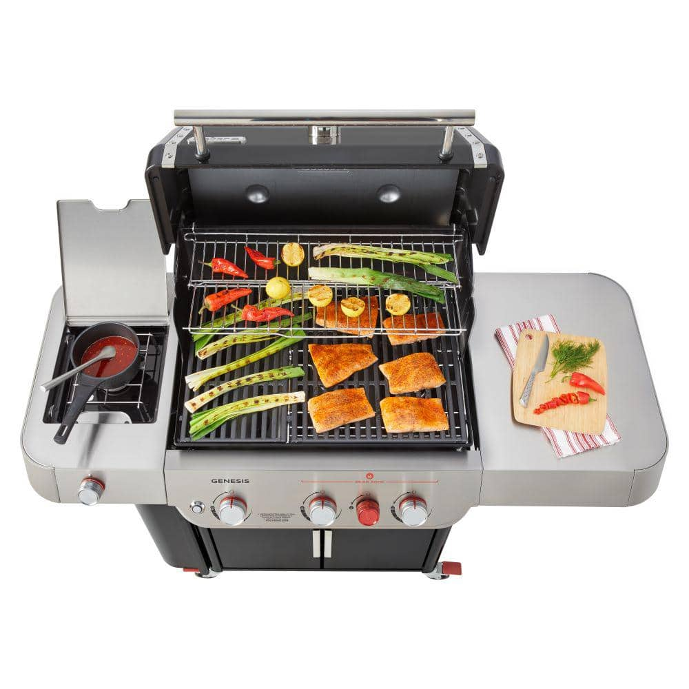 Weber Genesis E-335 3-Burner Propane Gas Grill in Black with Side Burner 35410001