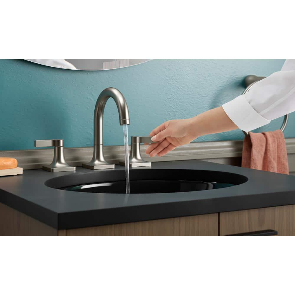 KOHLER Contemporary 8 in Widespread 2Handle Bathroom Faucet in Vibrant Brushed Nickel