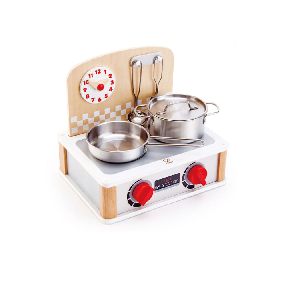 Hape 2-in-1 Child Safe Wood Toy Kitchen and Grill Learning Set (Open Box)