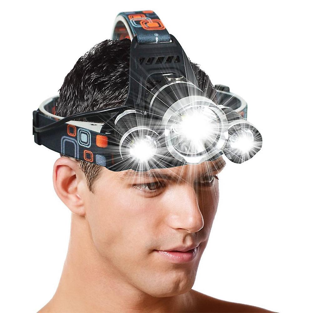 Led 3 lights headlamp wide range head torch