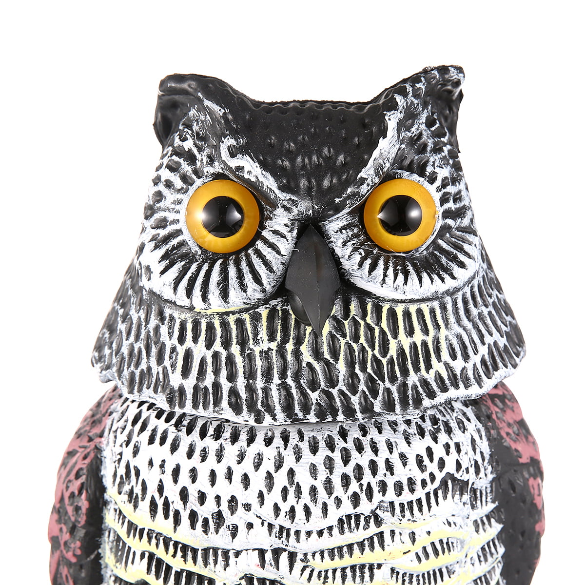 Michellecmm Fake Owl Decoy 360 Rotate Head to Scare Birds Scarecrow Owl Decoy Statue Realistic Scary Sounds  Shadow Outdoor for Patio Yard Garden Protect