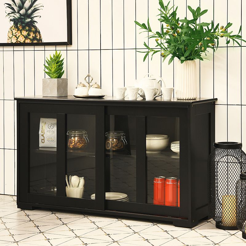 Sideboard Buffet Cupboard Storage Cabinet with Sliding Door