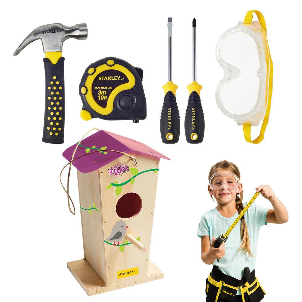 Stanley Jr Birdhouse Kit and 5-Piece Tool Set (Tool Belt Not Included) STOK008BUDT05SY