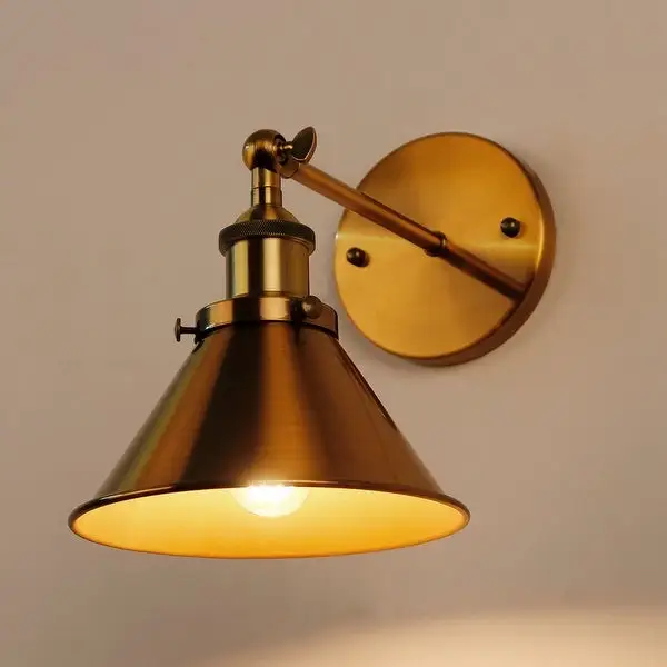 Modern Brushed Brass 1-Light Bathroom Vanity Light - 6.93