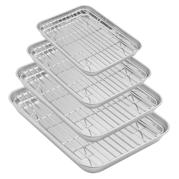 Aspire Baking Sheets and Racks Set  Stainless Stee...