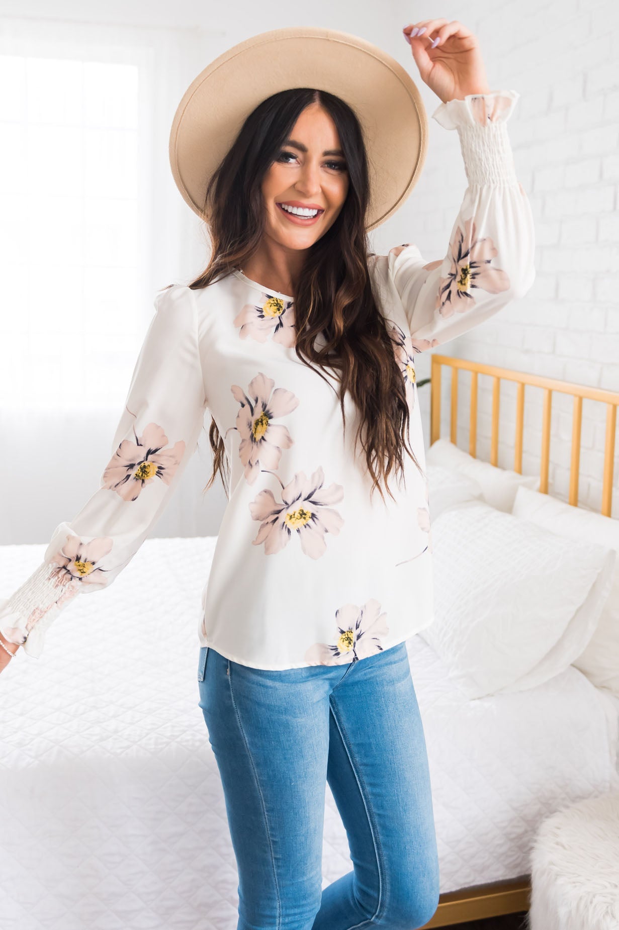 Sunshine and Flowers Modest Blouse