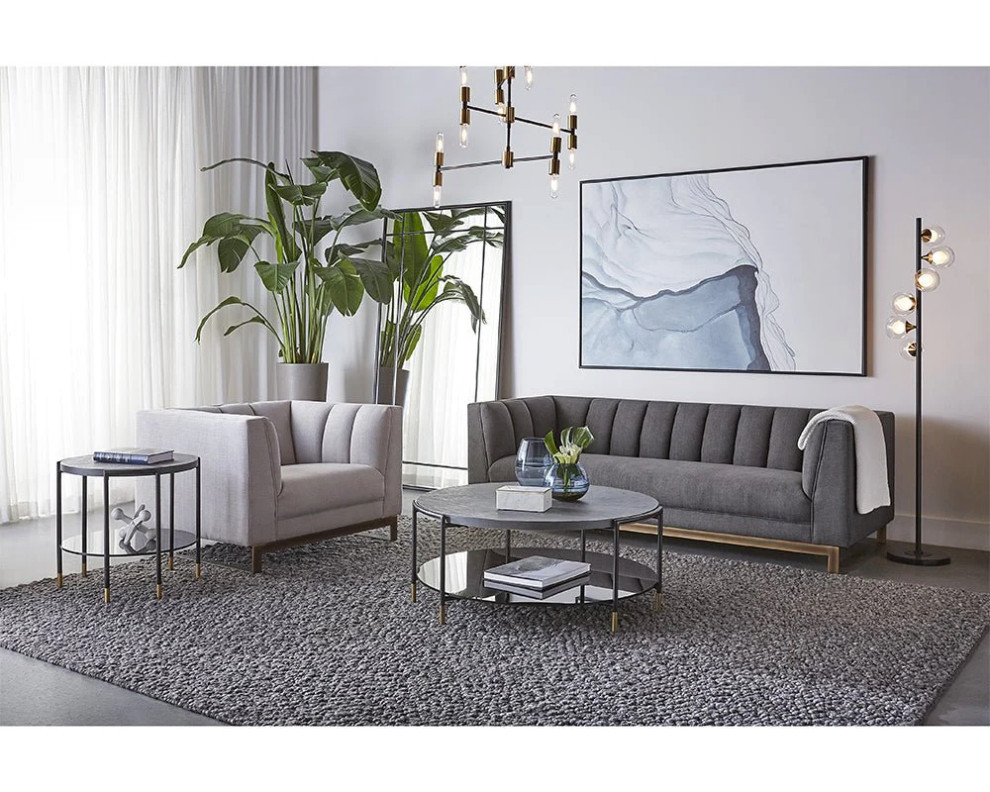 Sandrino Armchair  Zenith Soft Gray   Contemporary   Armchairs And Accent Chairs   by Peachtree Fine Furniture  Houzz