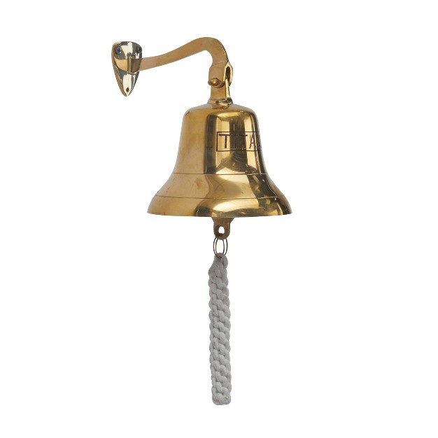 Brass Decorative Bell With Rope Detailing Olivia amp May