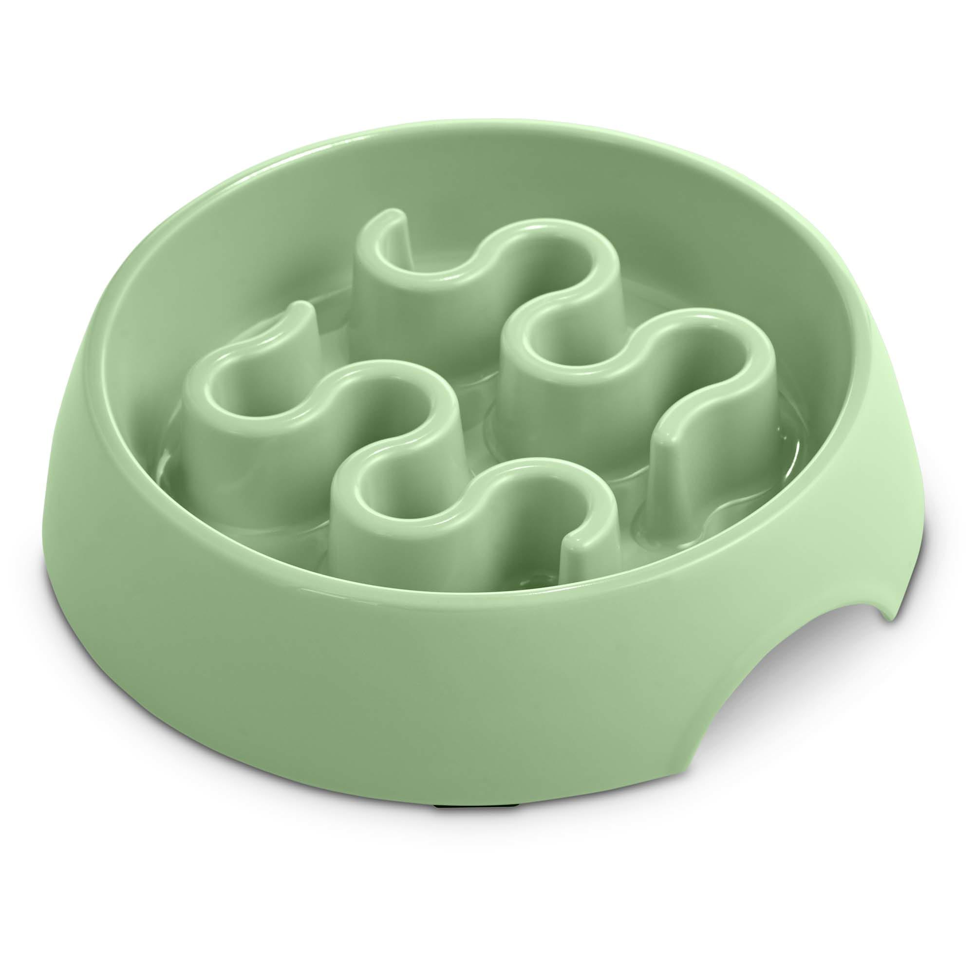 Harmony Mint Plastic Slow Feeder Dog Bowl， Large