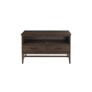 Home Decorators Collection Bellamy Smoke Brown Wood 2 Drawer TV Stand with Cord Management (42 in. W x 25 in. H) SK19345H1-S