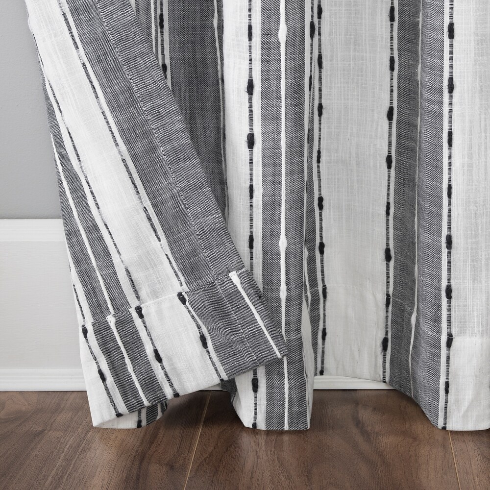 Archaeo Slub Texture Stripe Cotton Curtain  Single Panel