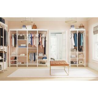 CLOSETS By LIBERTY 36 in. W White Adjustable Wood Closet System with 8-Shelves and 2-Rods HS4400-RW-03