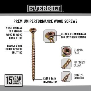 Everbilt #8 x 1-34 in. Star Drive Flat Head Interior Wood Screws (175-Pack) 117326