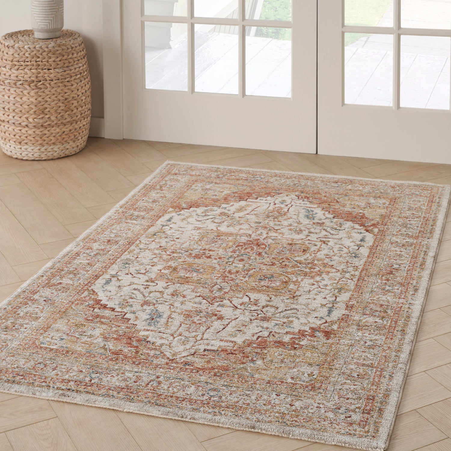 Sahar Ivory Rust Vintage Rug