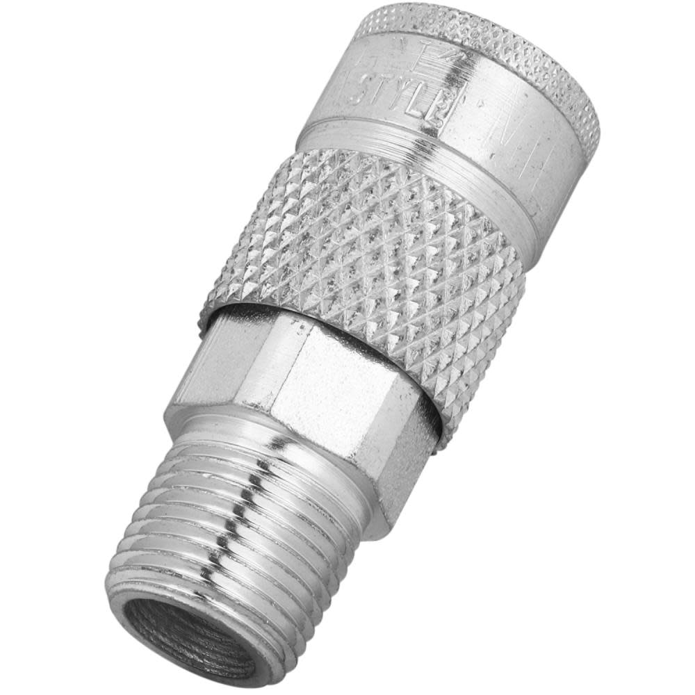 Milton 3/8 MNPT Tru flate/Parker T Style Quick Connect Steel Coupler ;